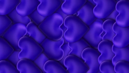 Soft 3D Blue Hearts Undulating Loop Background