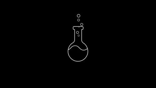 Animated Flat Design Science Lab Flask Bubbling Loop
