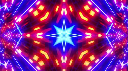 Dynamic neon tunnel pulsing with vibrant abstract light patterns