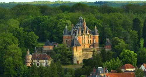 Aerial View Chateau of Montmort A Medieval Fortress That Became a Renaissance Castle Montmort is One