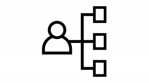 Minimalist Person Icon with Connecting Checkboxes