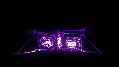 Abstract Neon Geometric Wireframe Lines Title Reveal