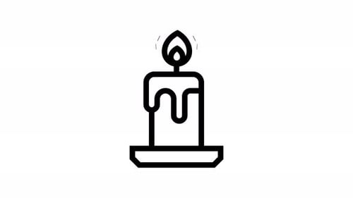 candle line icon animation