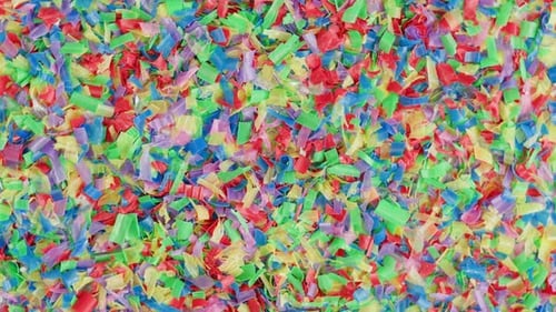 Microplastic Pollution Plastic Particles Top View Rotating Garbage and Trash Ecological Problems