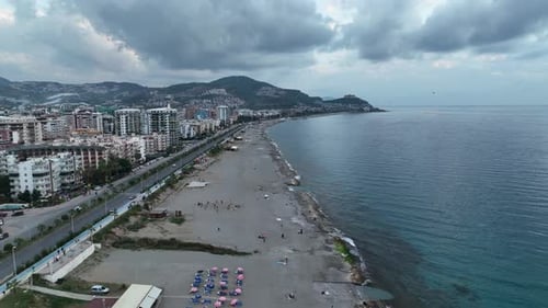 Panorama Of The Buildings On The Coastline City Alanya Turkey