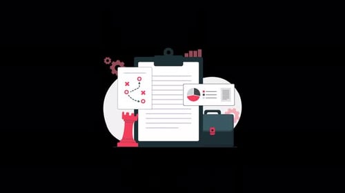Animated Business Strategy and Planning Flat Design Illustration