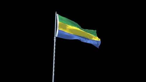 Gabon National Flag Waving Animation