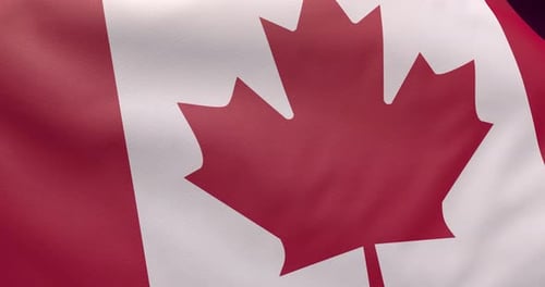 Realistic Canadian Flag Waving Loop Animation