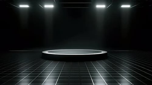 Futuristic Tech Stage Podium Logo Reveal