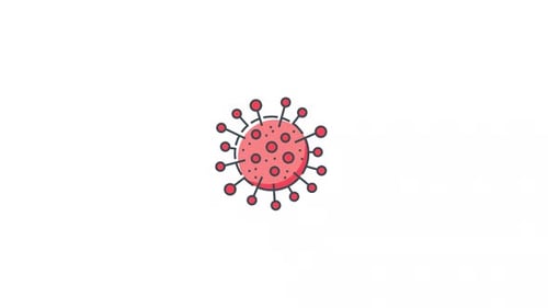 Flat Design Virus Cell Icon Animation