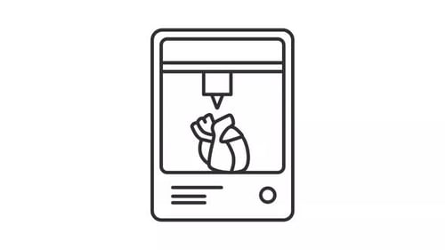 Minimalist 3D Printer Printing Object Animation