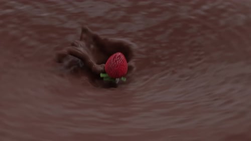 Fluid Chocolate Splash and Pouring Animation