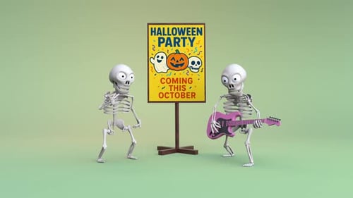 Halloween Rock Party Poster Looped