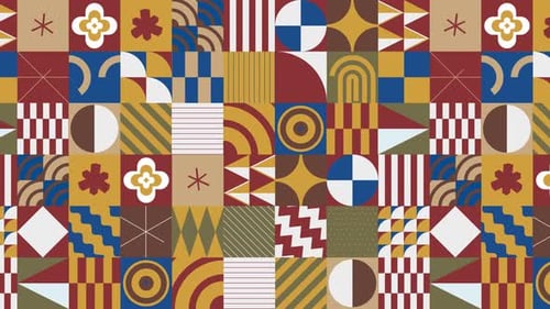 Retro Bauhaus Geometric Pattern Loop