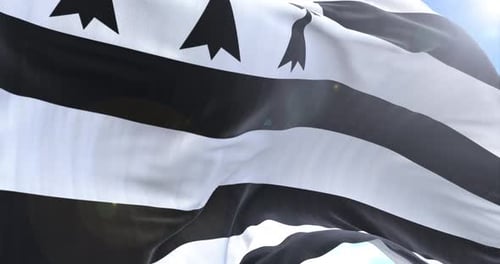 Realistic Waving Brittany Flag Seamless Loop