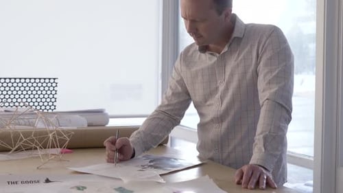 Creative Designer Working In Studio Slow Motion