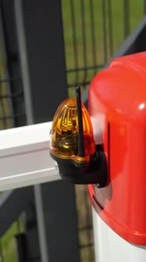 Signal Lamp for the gate. Warning yellow flash lamp. Vertical video