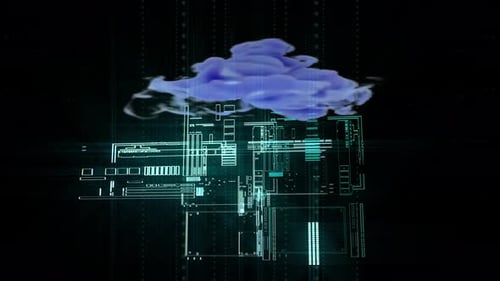 Futuristic Digital Cloud Data Network Animation