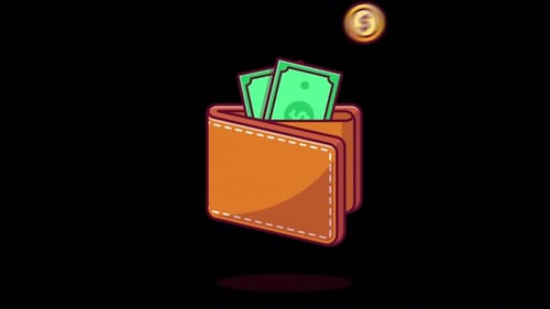 2D Wallet And Money Alpha Channel