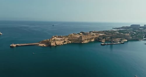 Aerial View of Fort Ricasoli on the Island of Malta