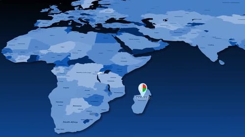 World Map Zoom Animation with Location Pin