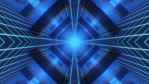 Neon Grid Tunnel 03
