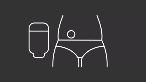 Medical Insulin Pump Attaching Line Icon Animation