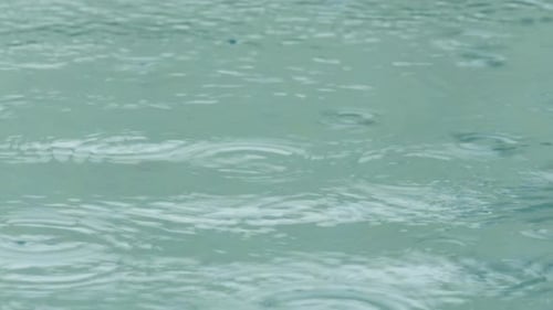 Rain Drops on the Water, Close Up Abstract