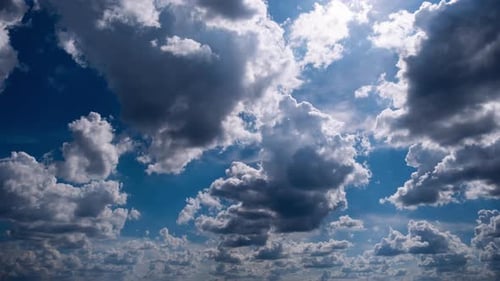 Time Lapse Clouds in Blue Daytime Sky