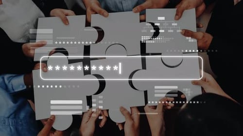 Diverse Hands Collaborating on Puzzle Pieces Representing Teamwork, Strategy, Problem Solving, and U