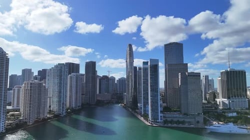 Panorama of Miami From Above Port of Miami