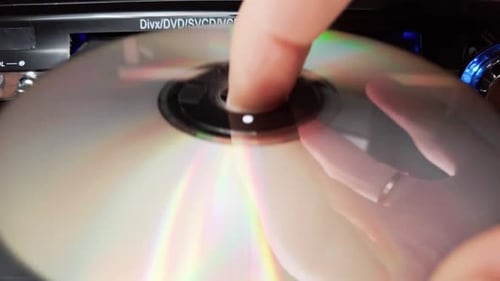DVD Compact Disc is Inserted Into The Player