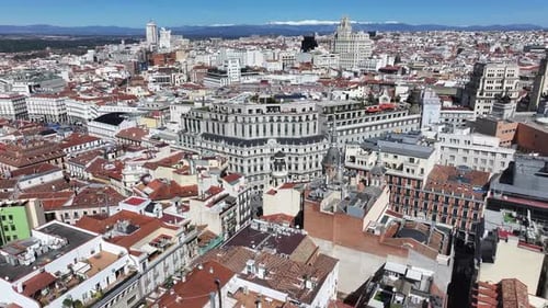 Stunning Madrid Skyline at Madrid Community of Madrid Spain.
