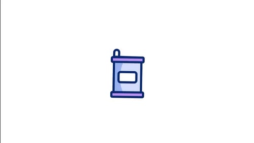 Flat Design Animated Fuel Jerry Can Icon