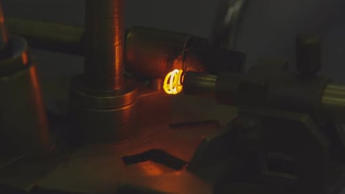 Spiral Heated to Red Color with Modern Equipment