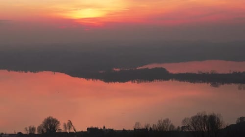 Sunrise on a Lake in Italy, Timelapse