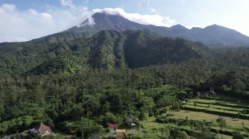 Aerial View of Green Mountain Landscape