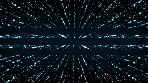 4K Concept of digital computer networking tunnel in futuristic technology in blue concept 4