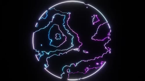 Pink And Cyan Abstract Glowing Vanishing Ball Background Vj Loop In HD