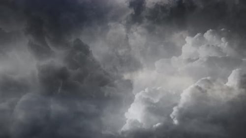4k view of clouds above the sky and thunderstorm