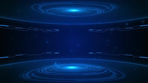 Futuristic digital interface Podium hologram tech technology circle cyberpunk effect digital. Game p