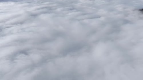 a vast rolling cloud ocean fills the alpine valley beneath snowy swiss peaks