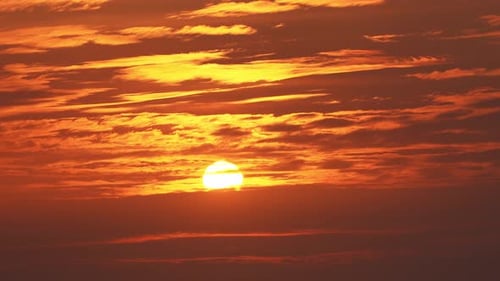 Timelapse of a Beautiful Orange Sunset Sky
