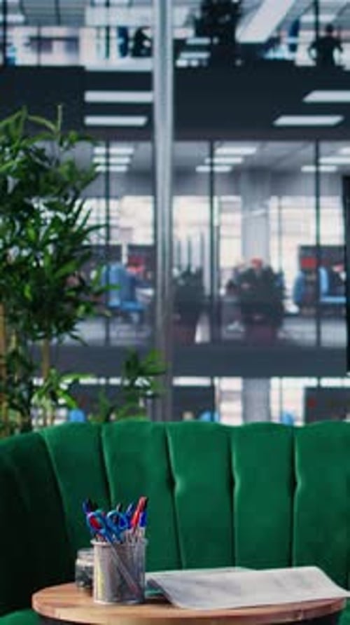 Vertical Video Professional Office Room Showing Calm Atmosphere and Minimalist Design