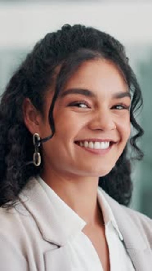 Happy, professional and face of businesswoman in office with confidence for corporate career