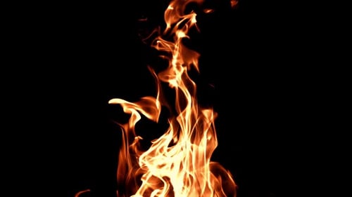 Flames on Black Background Filmed is Slow Motion 1000 Fps