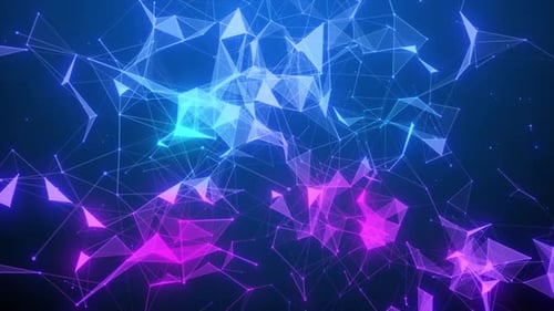Futuristic Plexus Video Animation, Glowing Plexus Network On Dark Blue Background, Digital Technolog