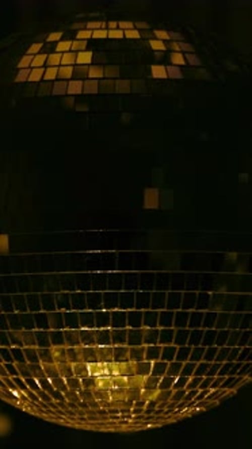 Dance party atmosphere with a sparkling disco ball. Vertical