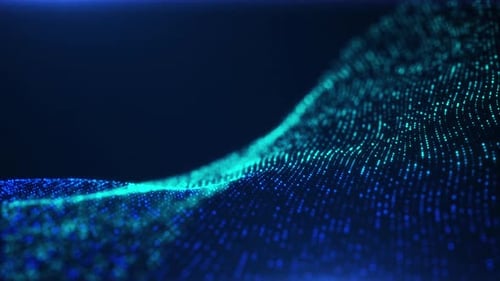 Futuristic Digital Wave Background with Abstract Particle Flow