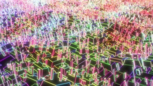 Bright Color Wave Digital Art Fantasy Light Background Able to Loop Seamless